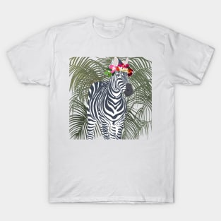 Zebra with Flower Crown T-Shirt